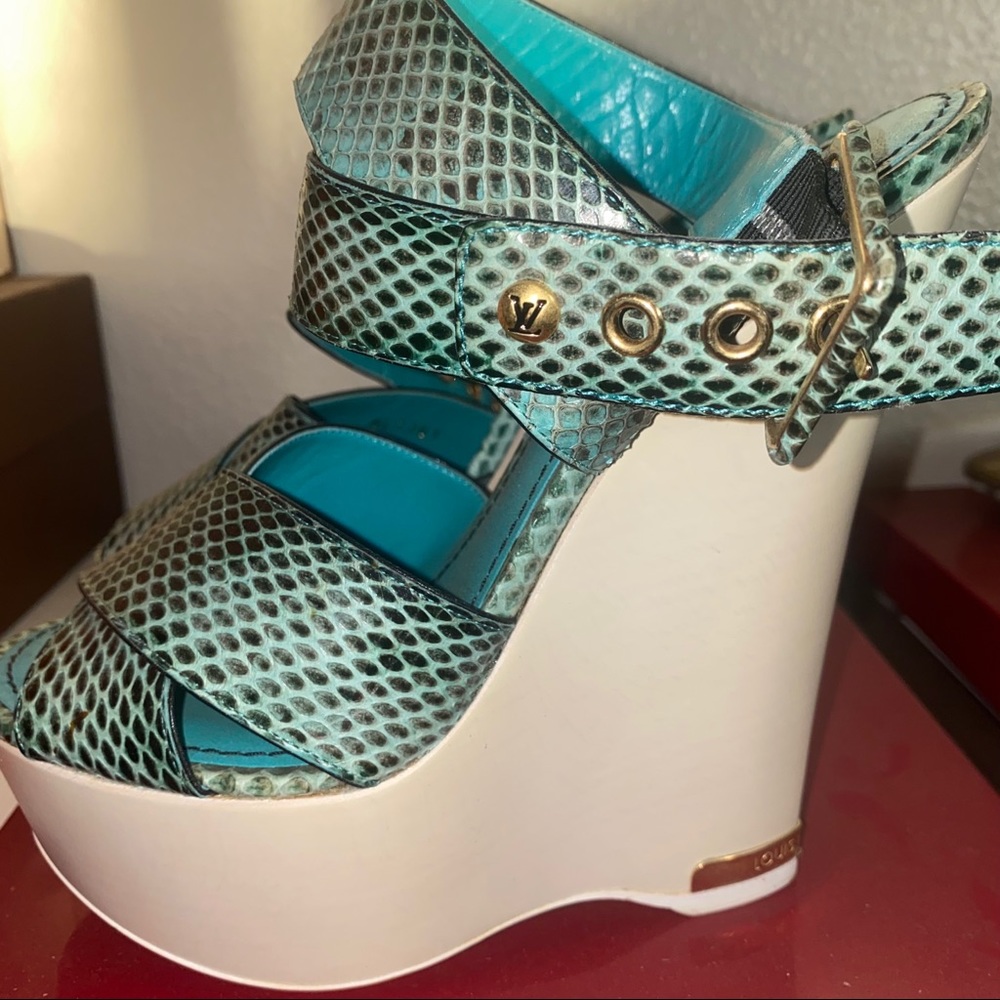 Louis Vuitton Python Wedge Sandals
